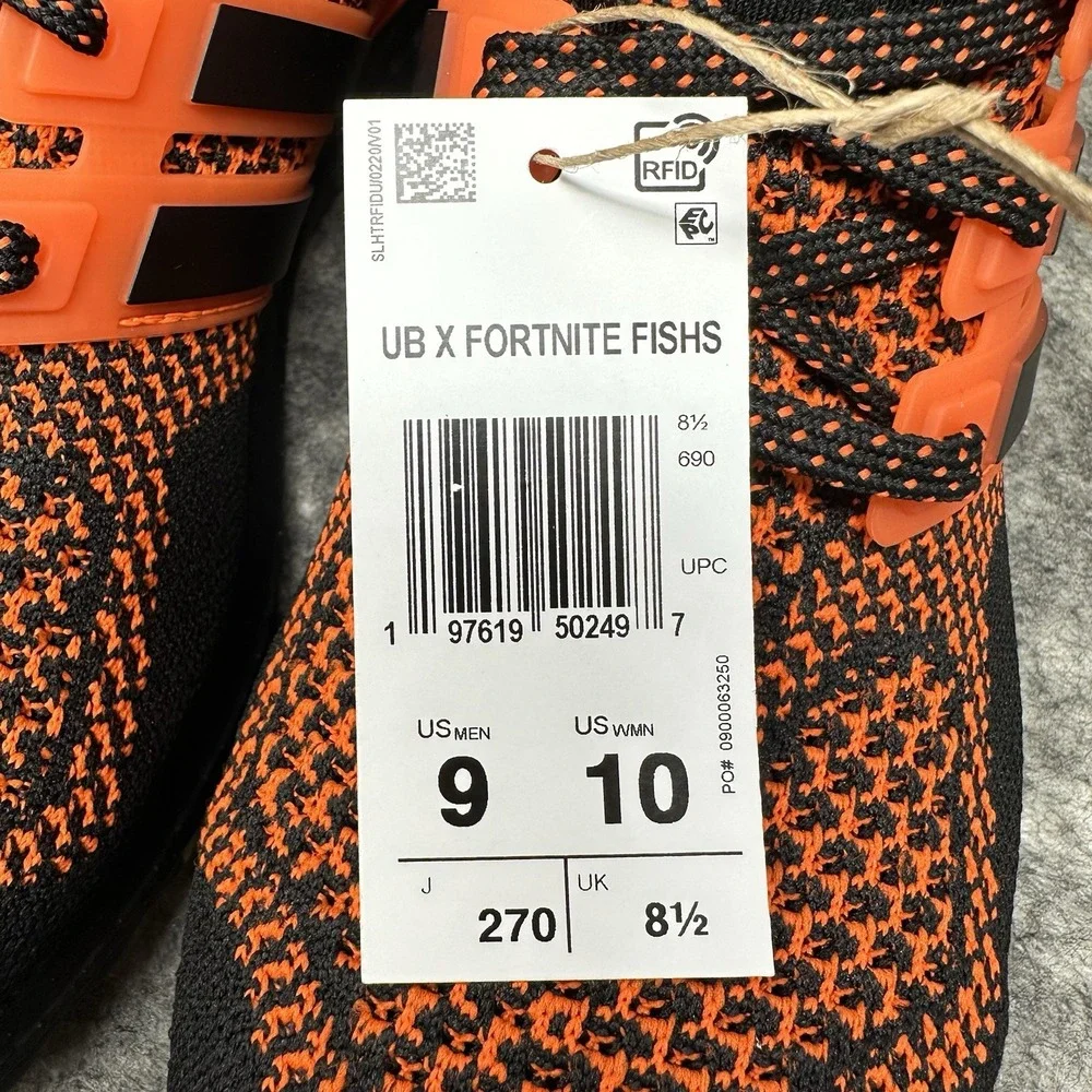 Adidas Ultraboost 1.0 X Fortnite Shoes Mens Size 9 Fishstick Orange Black JQ0715